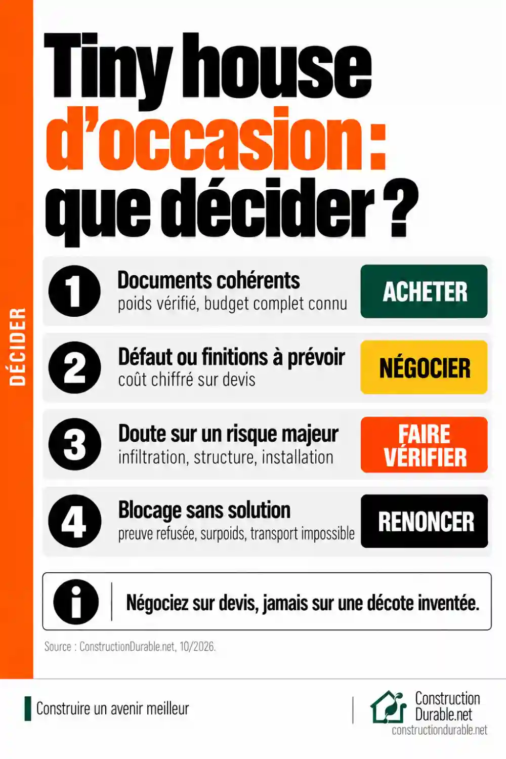 Acheter, négocier, faire vérifier ou renoncer : les quatre décisions après la visite
